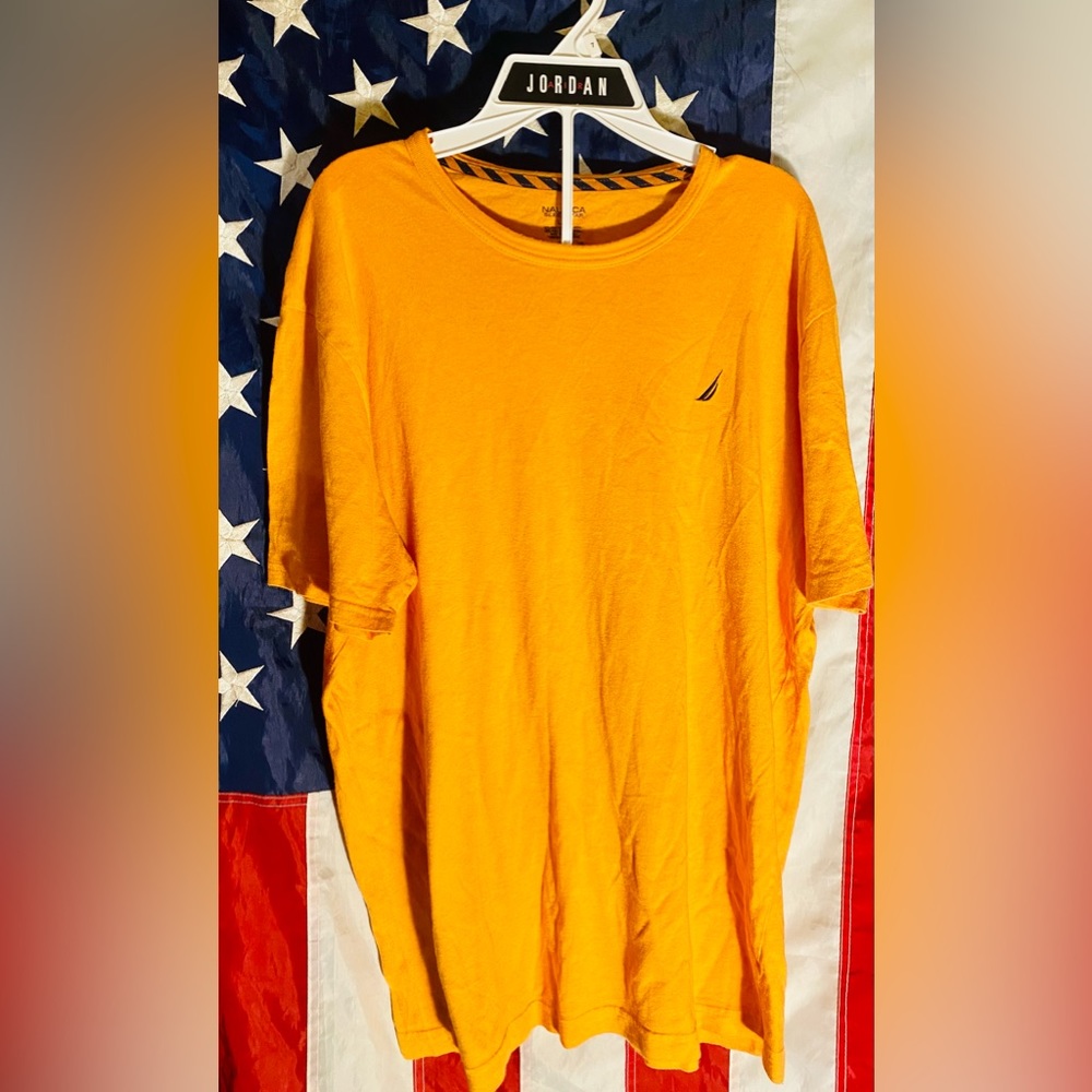 Men’s Nautica Size L Large Orange T-shirt Shirt Top